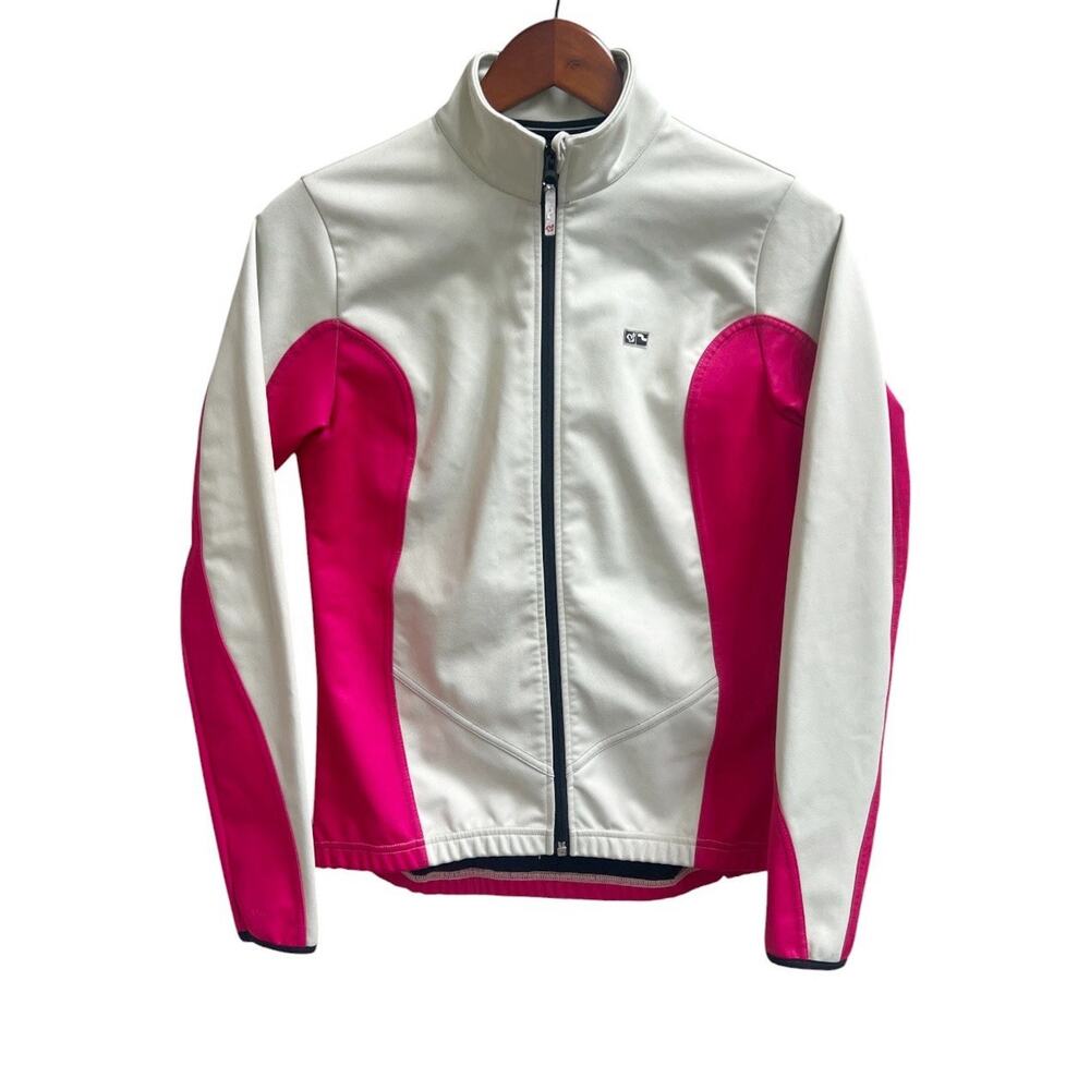 De Marchi Cycling Jacket Womens Eva Soft Shell Size M Pink Ecru Full Zip Italy